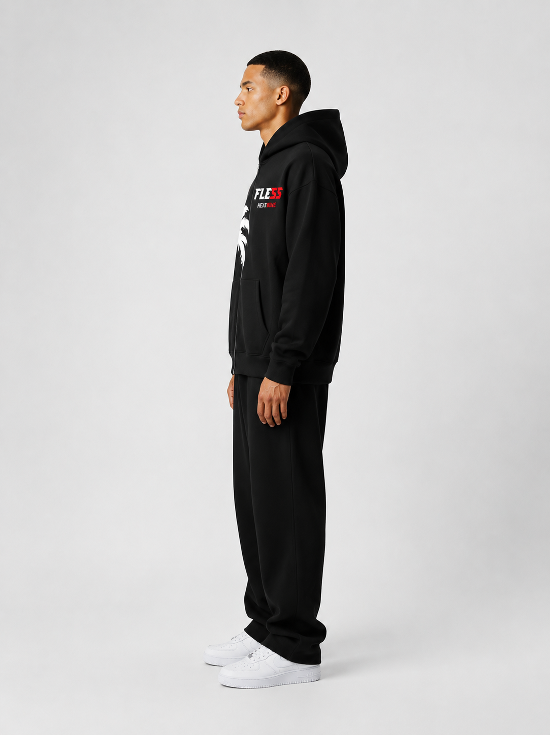 HEATWAVE ZIP HOODIE - BLACK