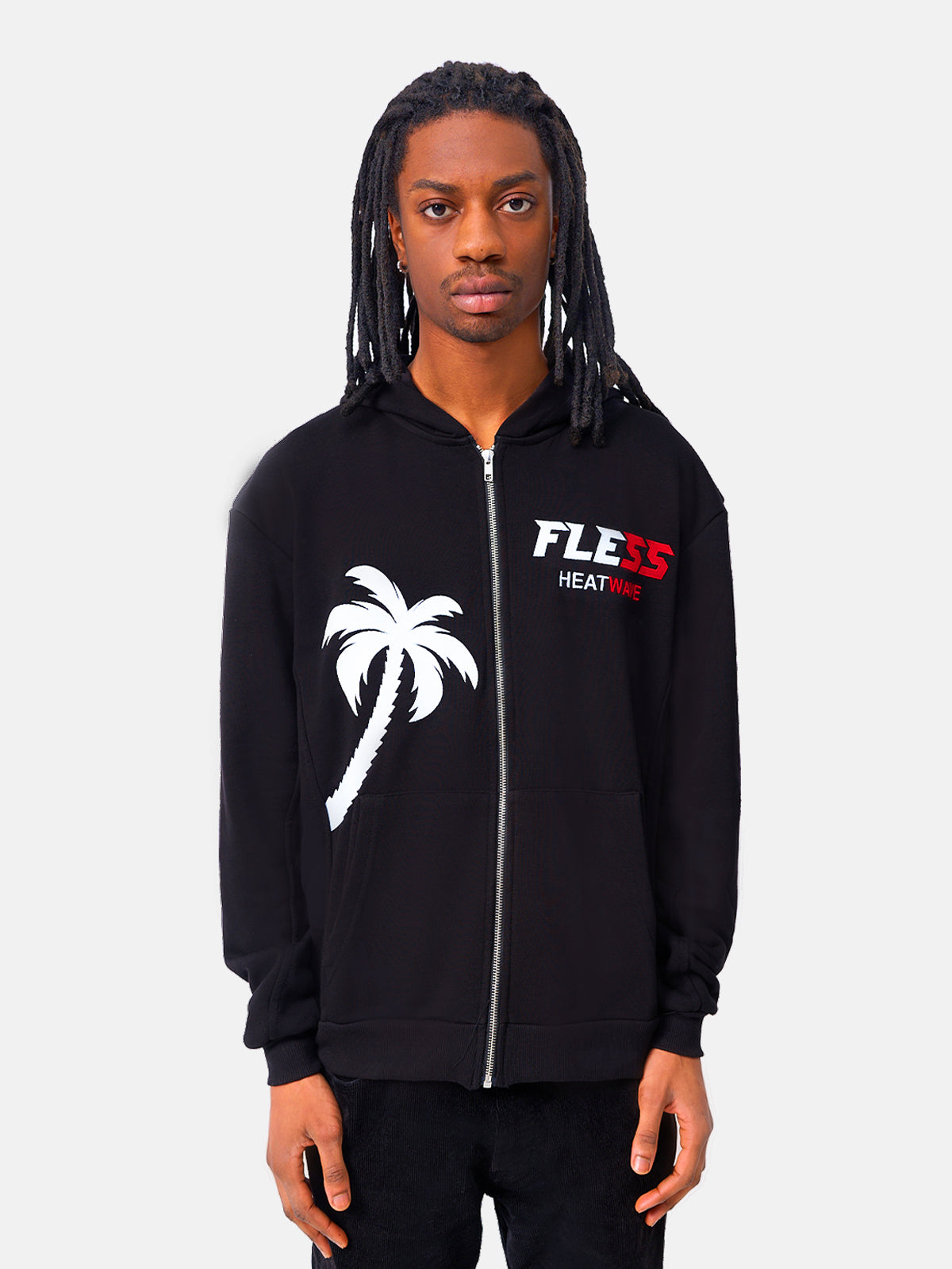 HEATWAVE ZIP HOODIE - BLACK
