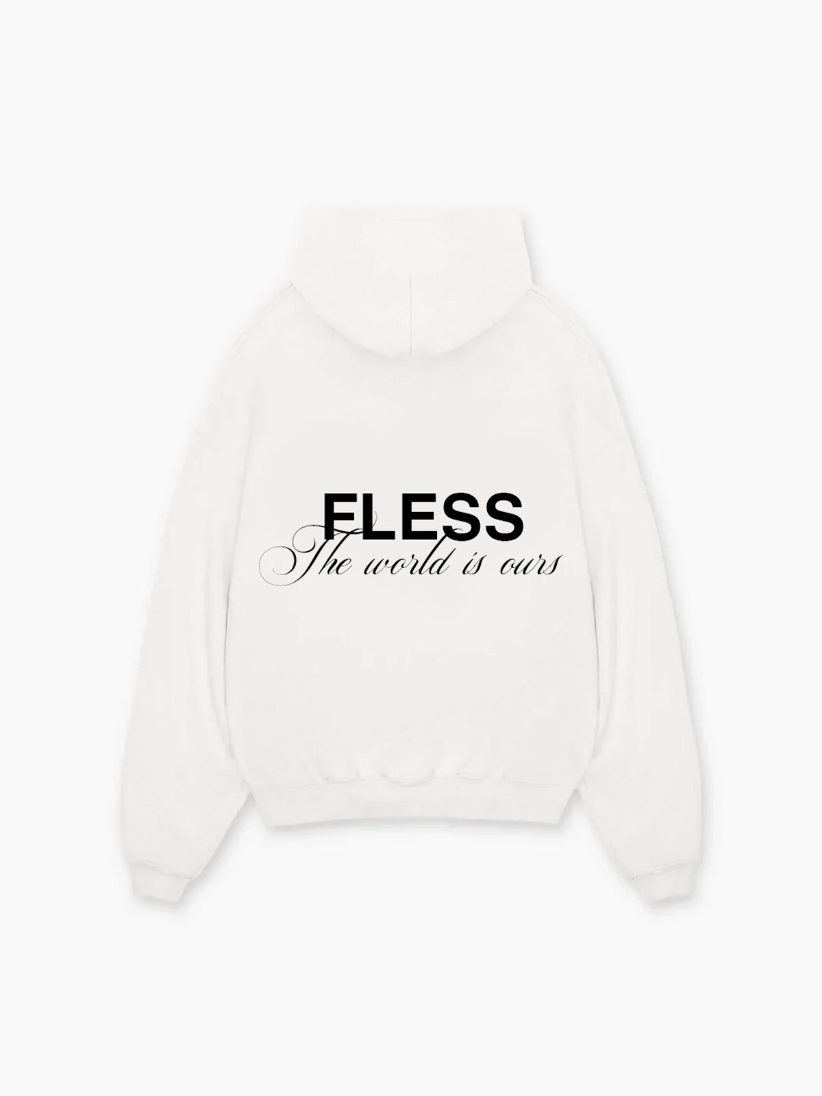 WORLD IS OURS ZIP HOODIE - ECRU WHITE