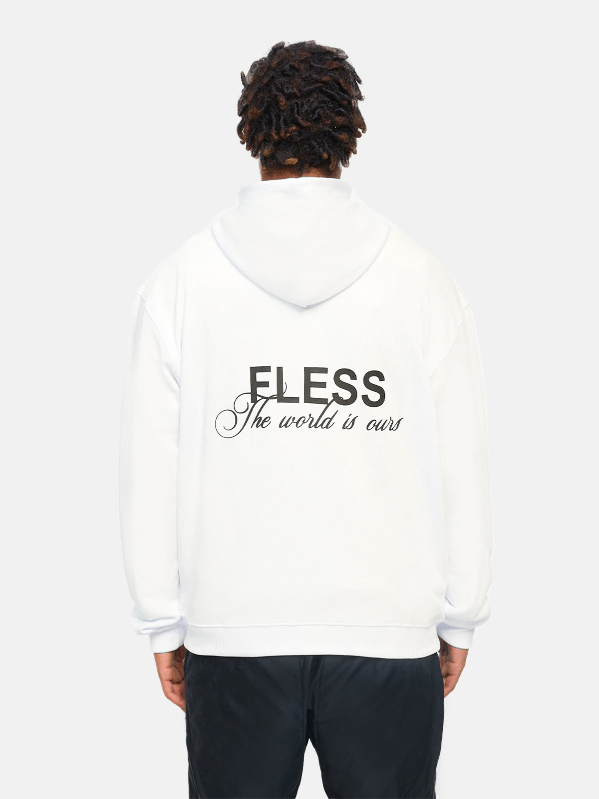 WORLD IS OURS ZIP HOODIE - ECRU WHITE