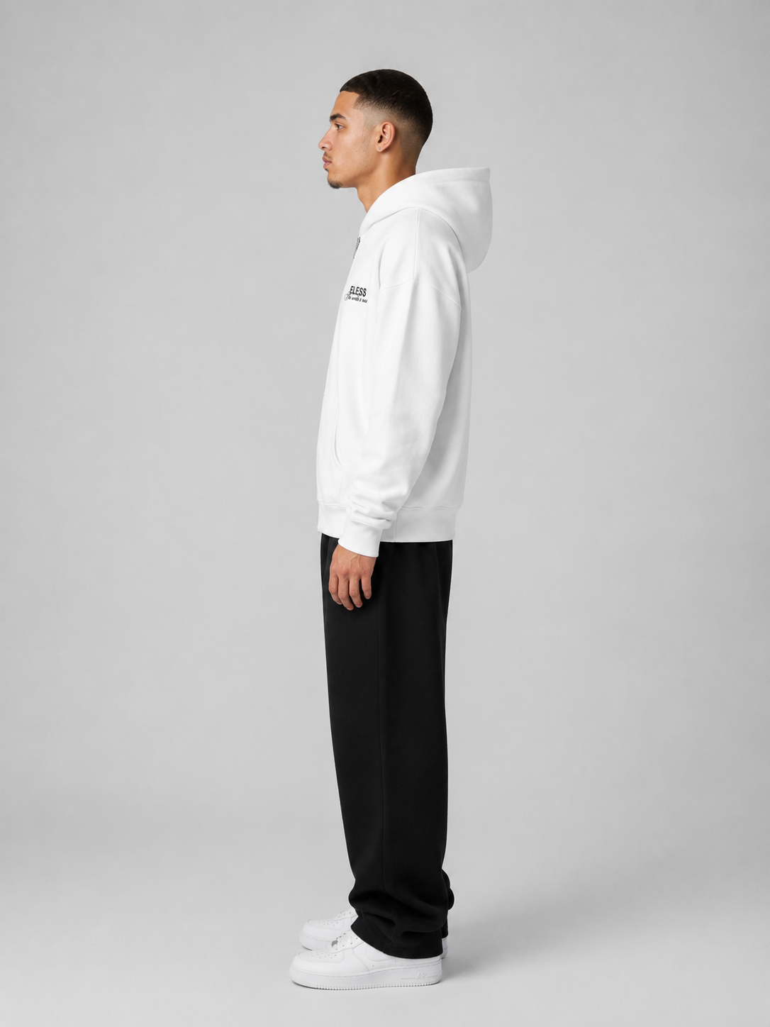WORLD IS OURS ZIP HOODIE - ECRU WHITE 